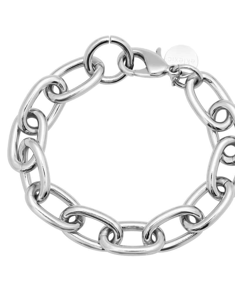Front of a size 8" Alana Bracelet 8" Silver in Silver by Eklexic. | dia_product_style_image_id:275098
